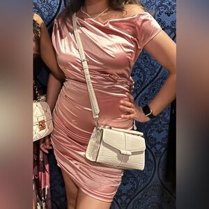 Chic One-Shoulder Pink Dress